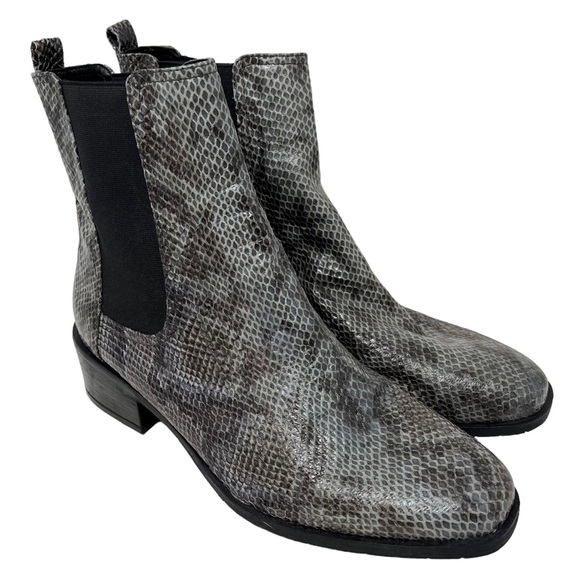 Kenneth Coke Reaction Salt Chelsea Boots Size 11 Snakeskin Reptile Grey - Picture 2 of 7